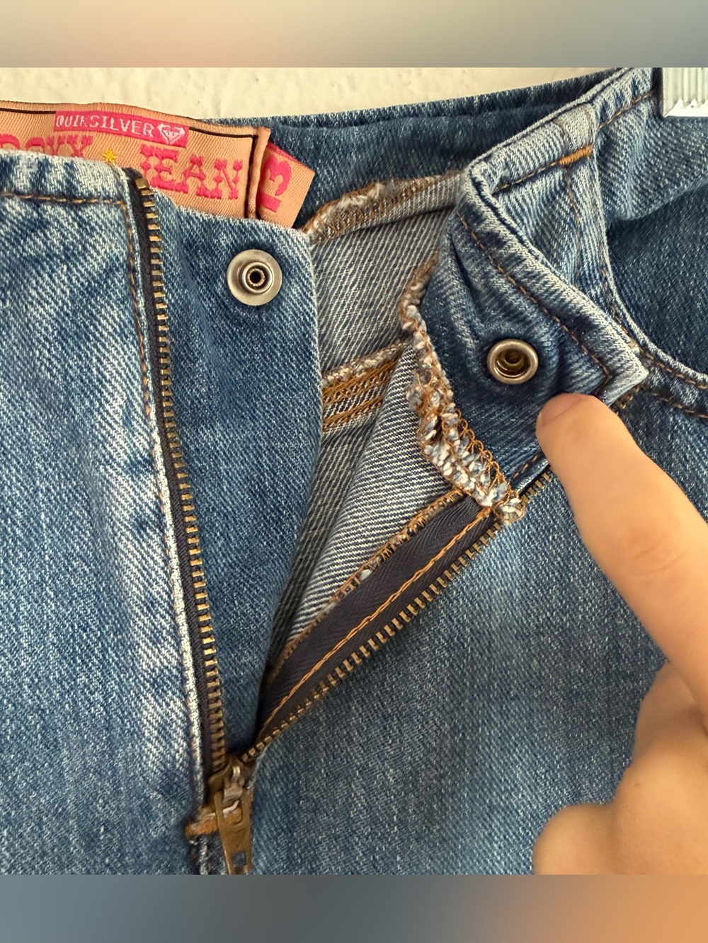 Roxy Jean Denim Skirt Juniors Size 13 Knee Length Low Rise Y2K Vintage Summer - Picture 3 of 5
